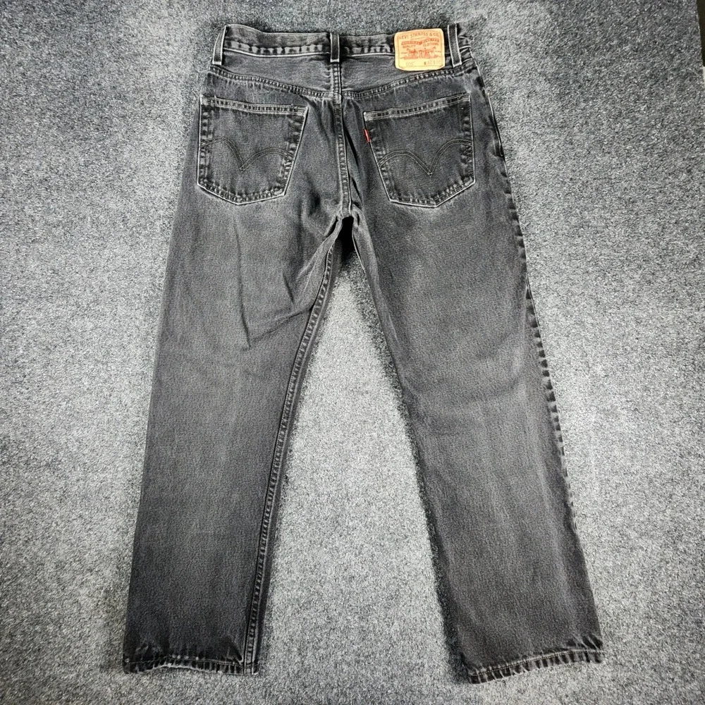 Levi's 505 Regular Fit Jeans Mens 32x30 Fit 31x28 Faded Black Straight Leg Y2K